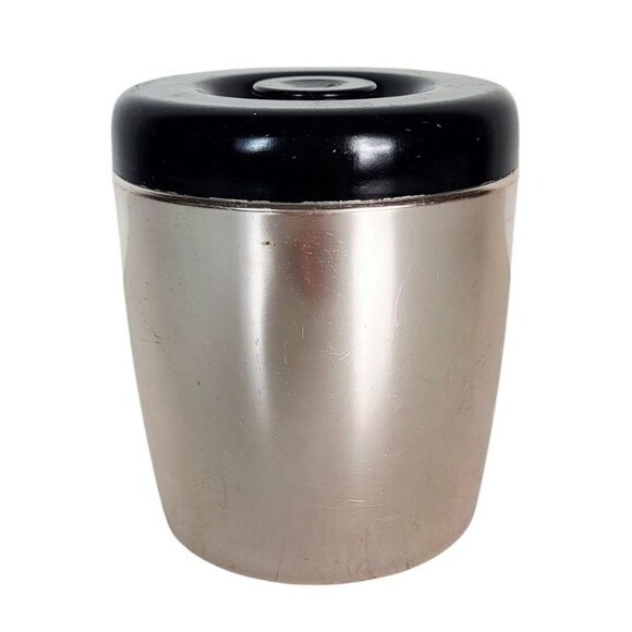 Vintage MCM 60s West Bend Metallic Silver Aluminum TEA Lidded Canister - Picture 8 of 9